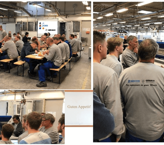 Gerlach Maschinenbau Messe K 2019 Mitarbeiter-Frühstück
