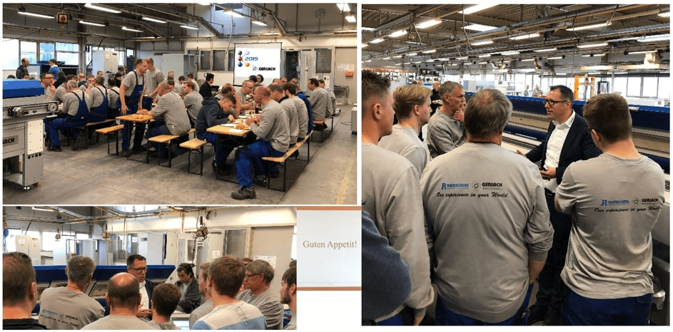Gerlach Maschinenbau Messe K 2019 Mitarbeiter-Frühstück